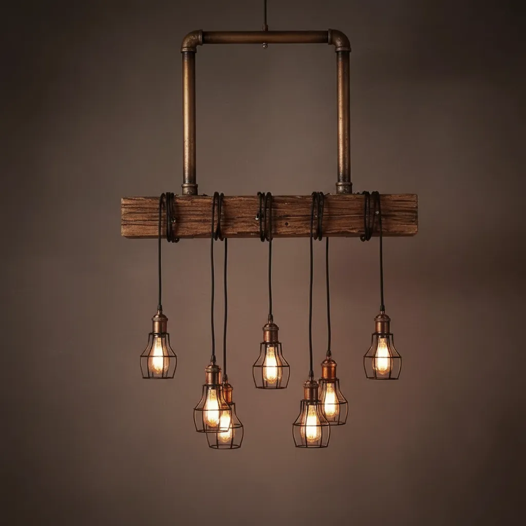 Edison Bulbs dan Aksen “Industrial” Serba Kayu-Kabel