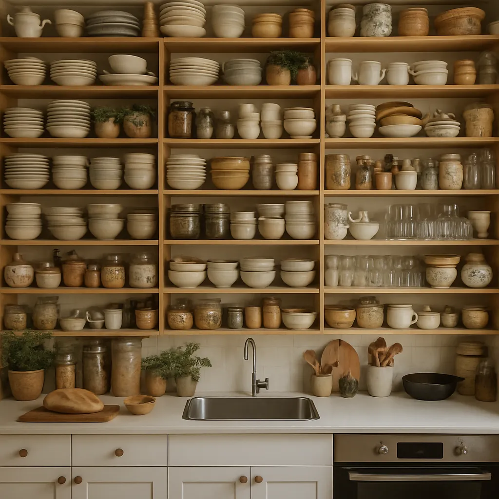 Open Shelving Dapur yang Full