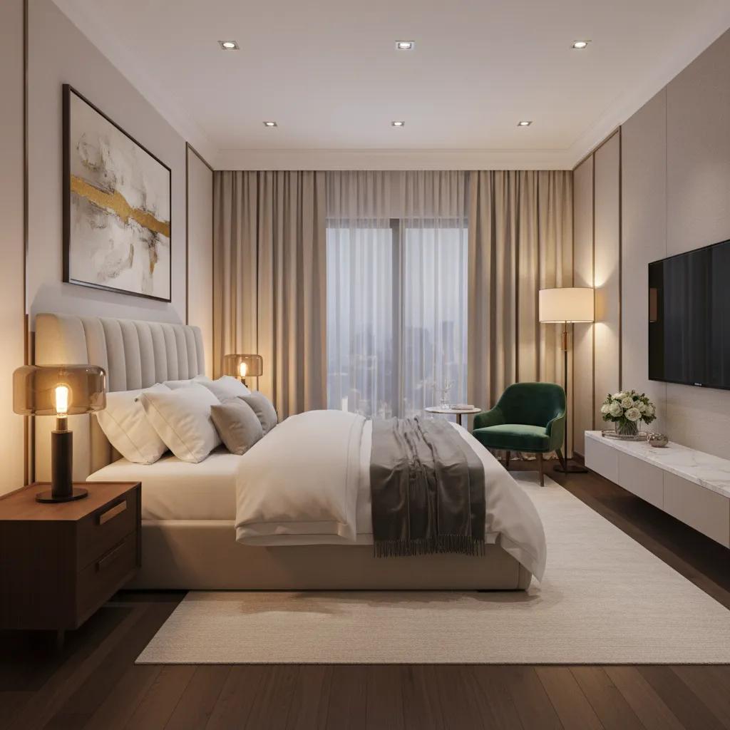 kamar tidur ala hotel