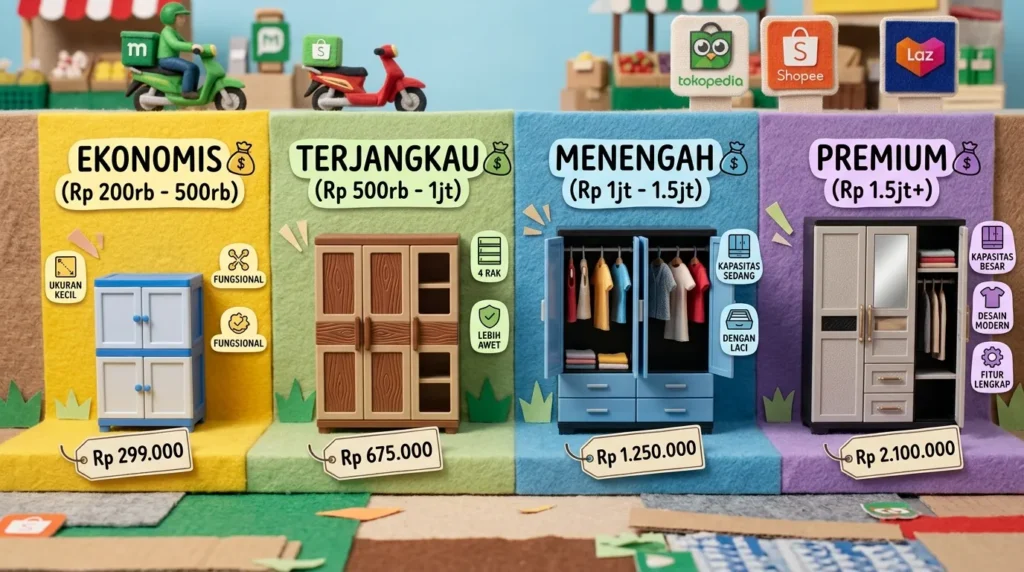 Kisaran Harga Lemari Plastik di Marketplace Indonesia