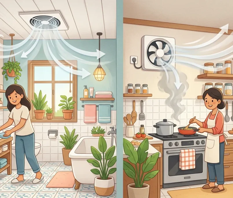 Memilih Exhaust Fan yang Tepat untuk Dapur dan Kamar Mandi