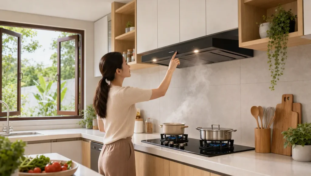 Gunakan cooker hood atau buka ventilasi